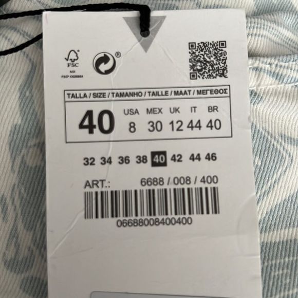 ZARA Women | Blue | Hi Rise Printed Shorts - Picture 5 of 6